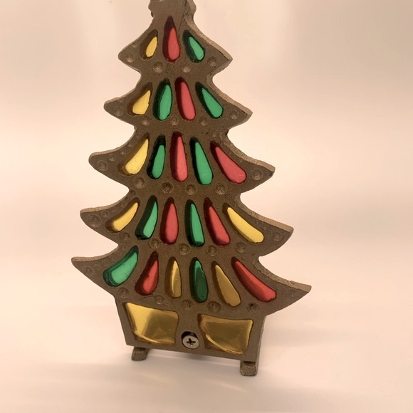 Vintage Brass Christmas Tree Votive Holder - Picture 3 of 8